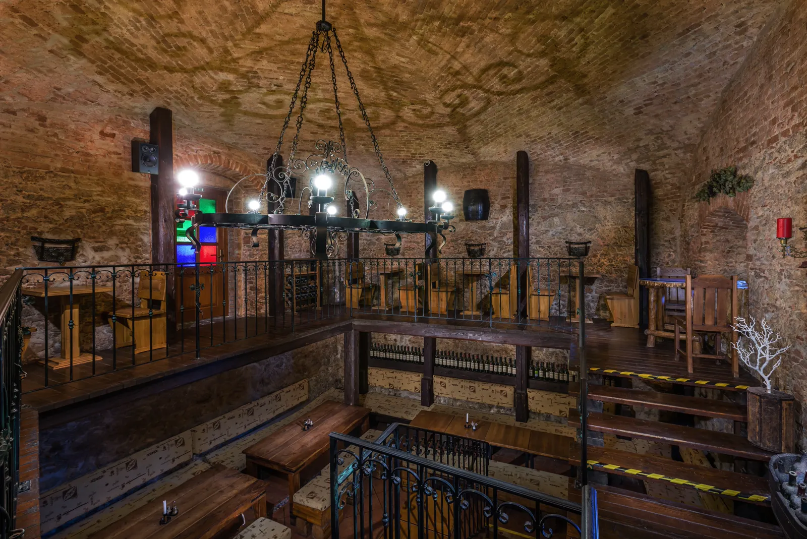 Wine restaurant in the cellar